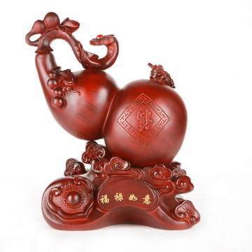 聯(lián)友廠家直銷福祿如意樹脂工藝品 仿木紋系列家居擺件的藝術(shù)與寓意